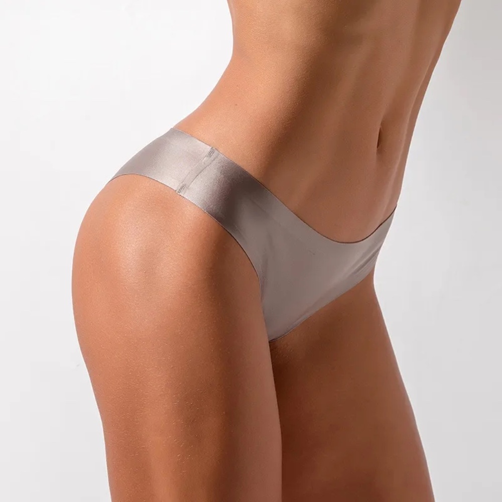 3/$15 Grey Seamless Invisible Fit Panty Low Waist Briefs Underwear Women Girls